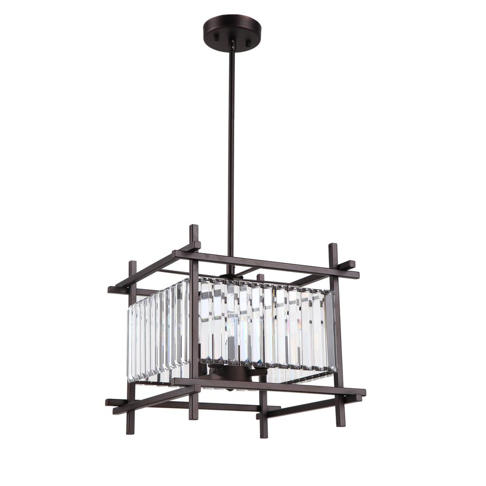 VANESSA Contemporary 4 Lights Rubbed Bronze Ceiling Pendant 15" Wide