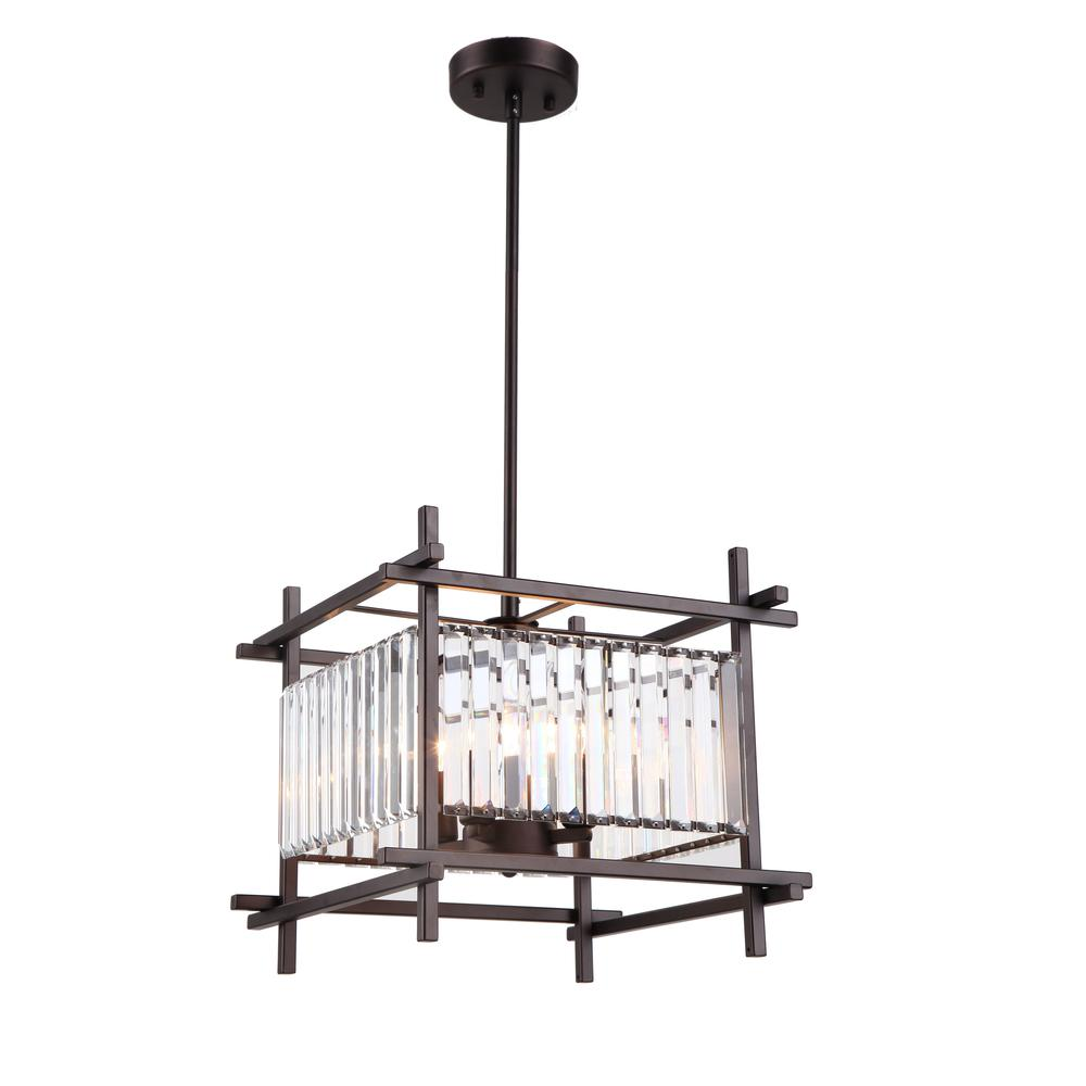 VANESSA Contemporary 4 Lights Rubbed Bronze Ceiling Pendant 15" Wide