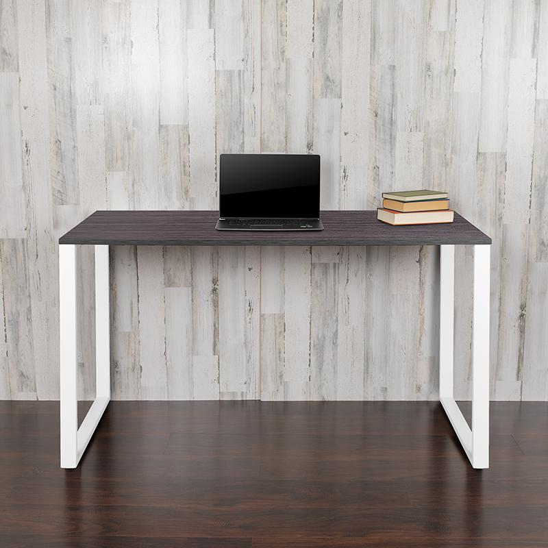 Desk Industrial Style Computer Desk Sturdy Home Office Desk - 55"L - Rustic Gray