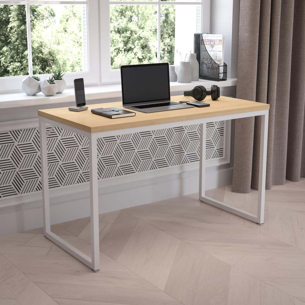 Office Computer Desk and Home Office Desk - 47" Long (Maple/White)