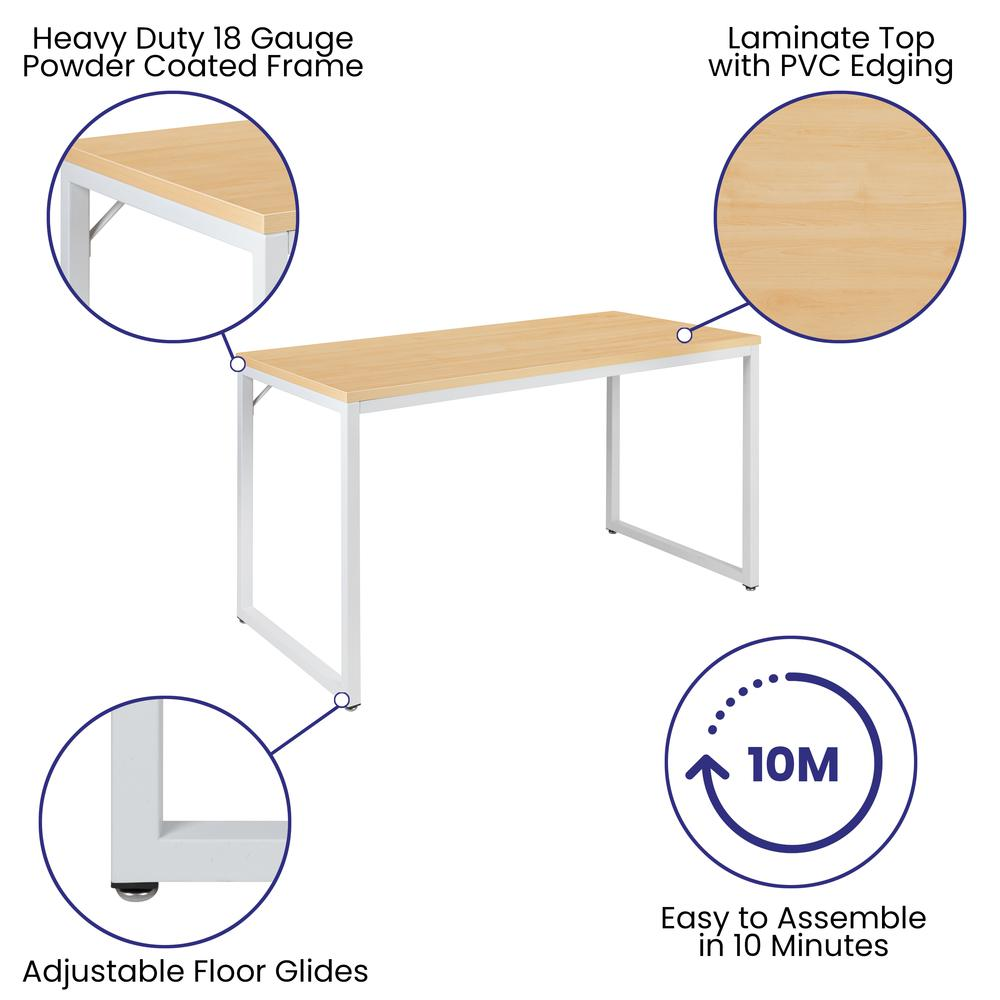 Office Computer Desk and Home Office Desk - 47" Long (Maple/White)