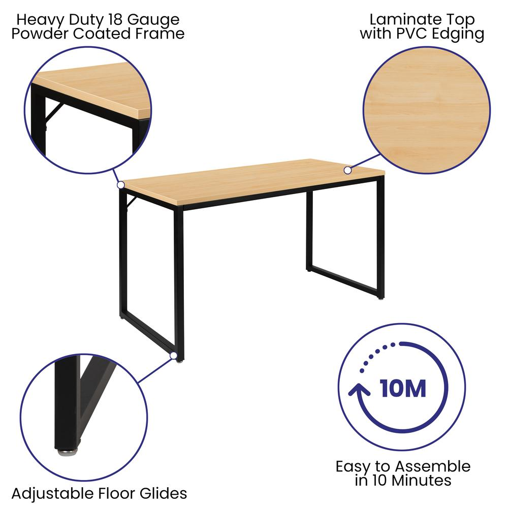 Office Computer Desk and Home Office Desk - 47" Long (Maple/Black)