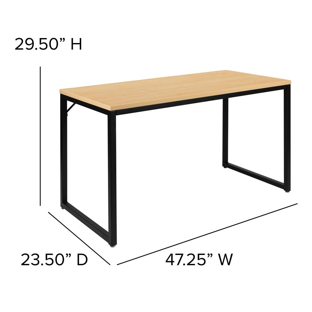 Office Computer Desk and Home Office Desk - 47" Long (Maple/Black)