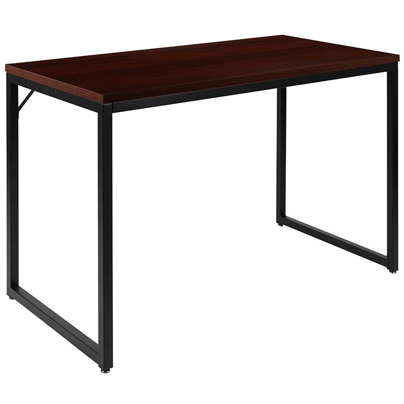 Office Computer Desk and Home Office Desk - 47" Long (Mahogany/Black)