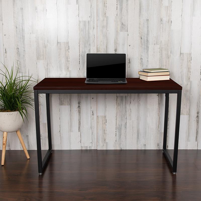 Office Computer Desk and Home Office Desk - 47" Long (Mahogany/Black)