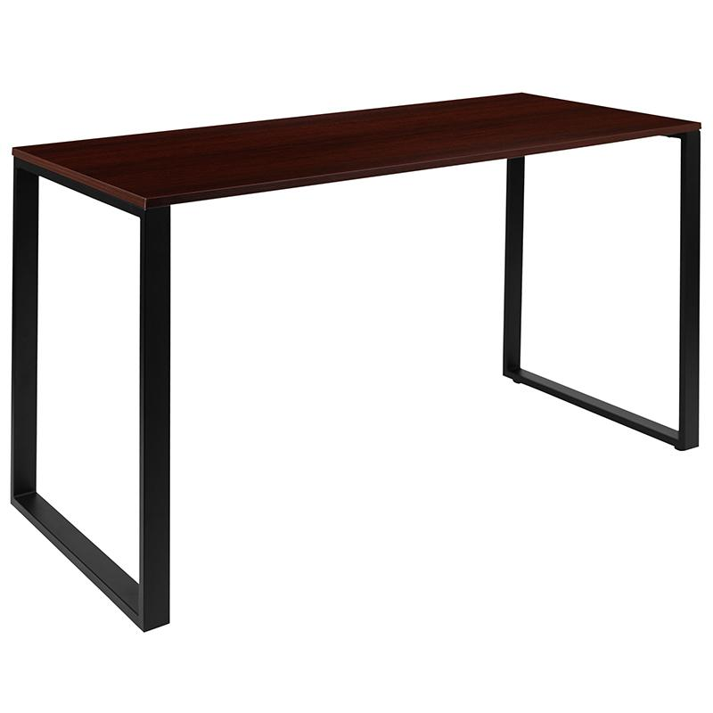 Desk Industrial Computer Desk Sturdy Home Office Desk - 55" Length-Mahogany