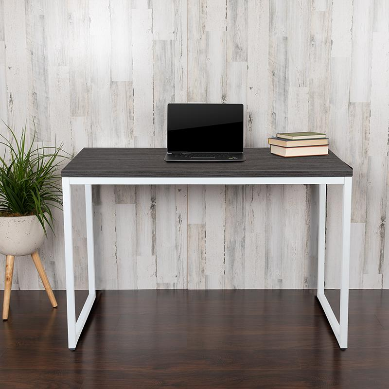 Tiverton Office Computer Desk and Home Office Desk - 47" Long (Gray/White)