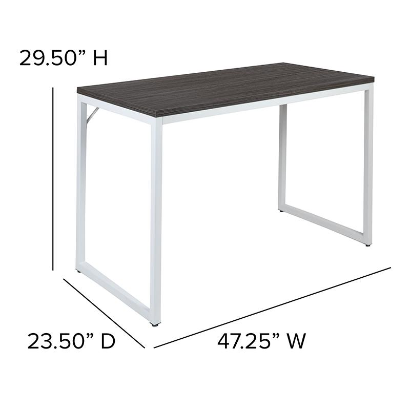 Tiverton Office Computer Desk and Home Office Desk - 47" Long (Gray/White)