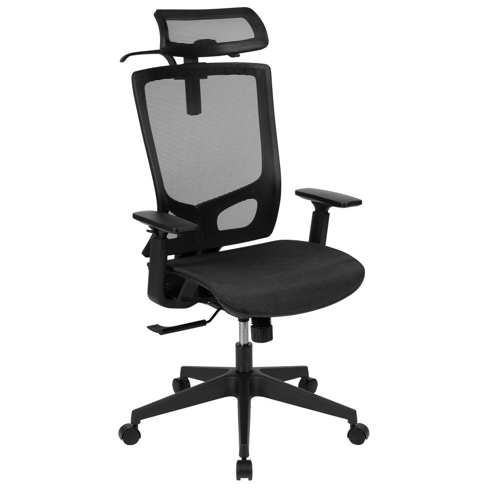 Mesh Office Chair with Synchro-Tilt in Black