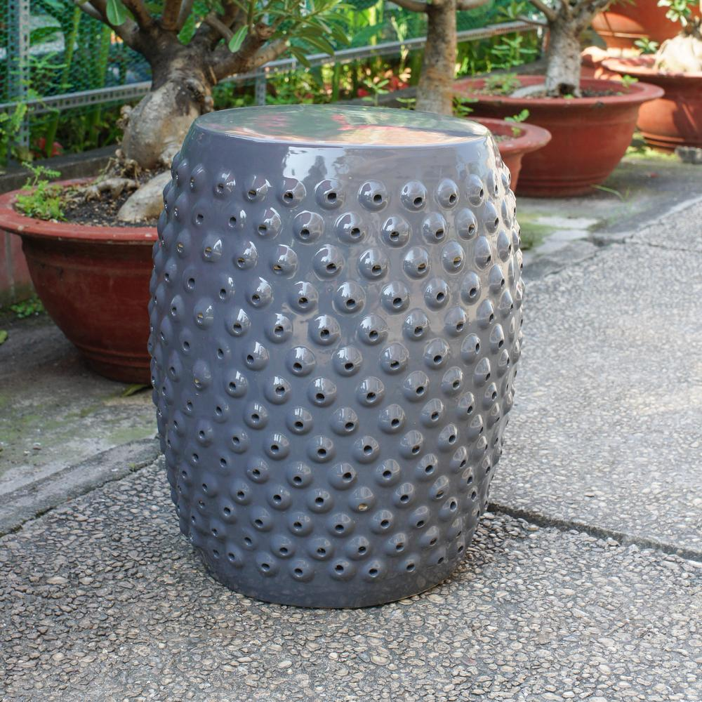 Perforated Drum Ceramic Garden Stool