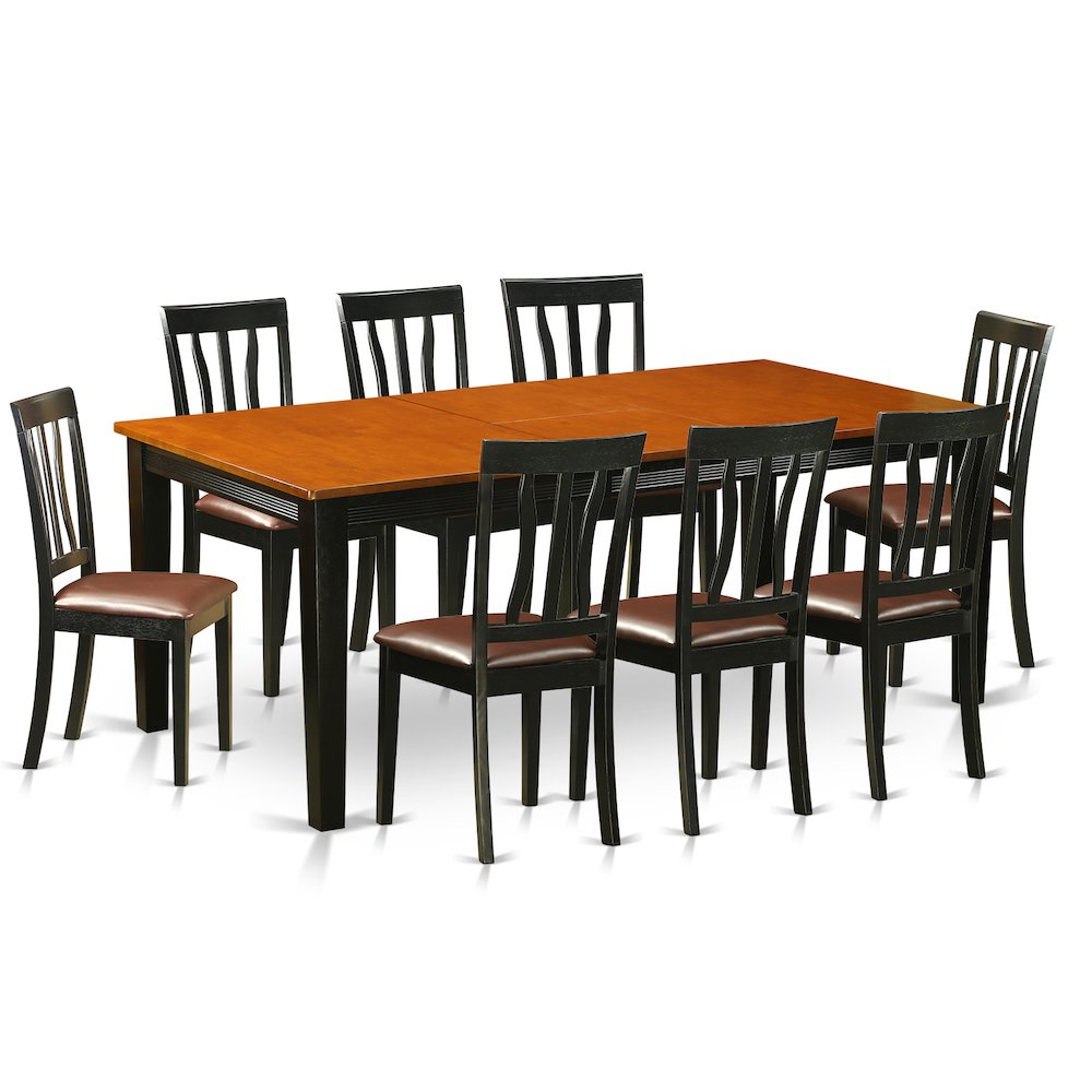 9  PC  Dining  set-Dining  Table  with  8  Wooden  Dining  Chairs