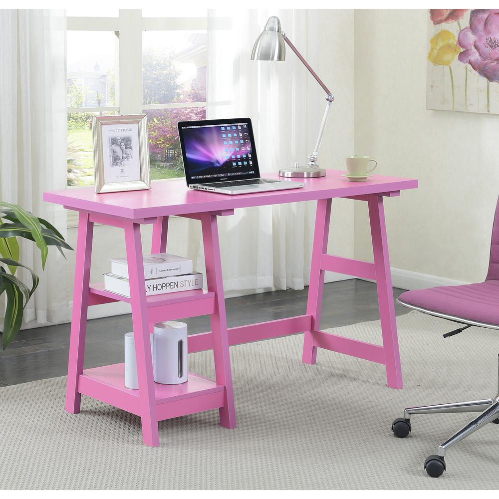 Designs2Go Trestle Desk with Shelves