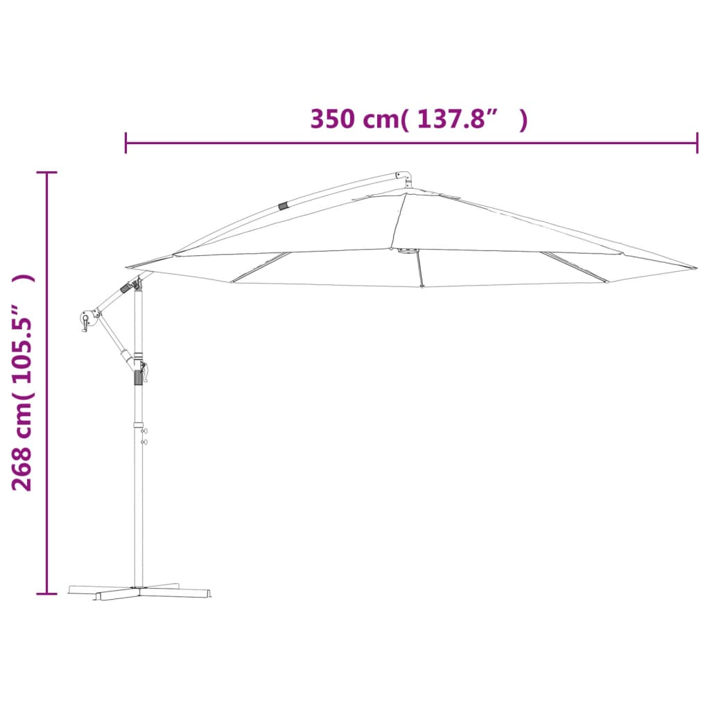 vidaXL Cantilever Umbrella 137.8" Green