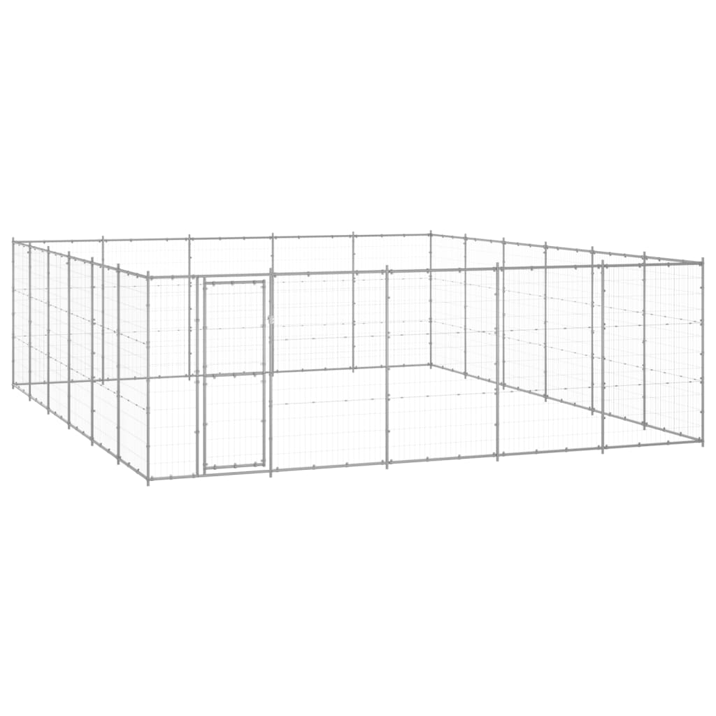 vidaXL Outdoor Dog Kennel Galvanized Steel 390.7 ft²