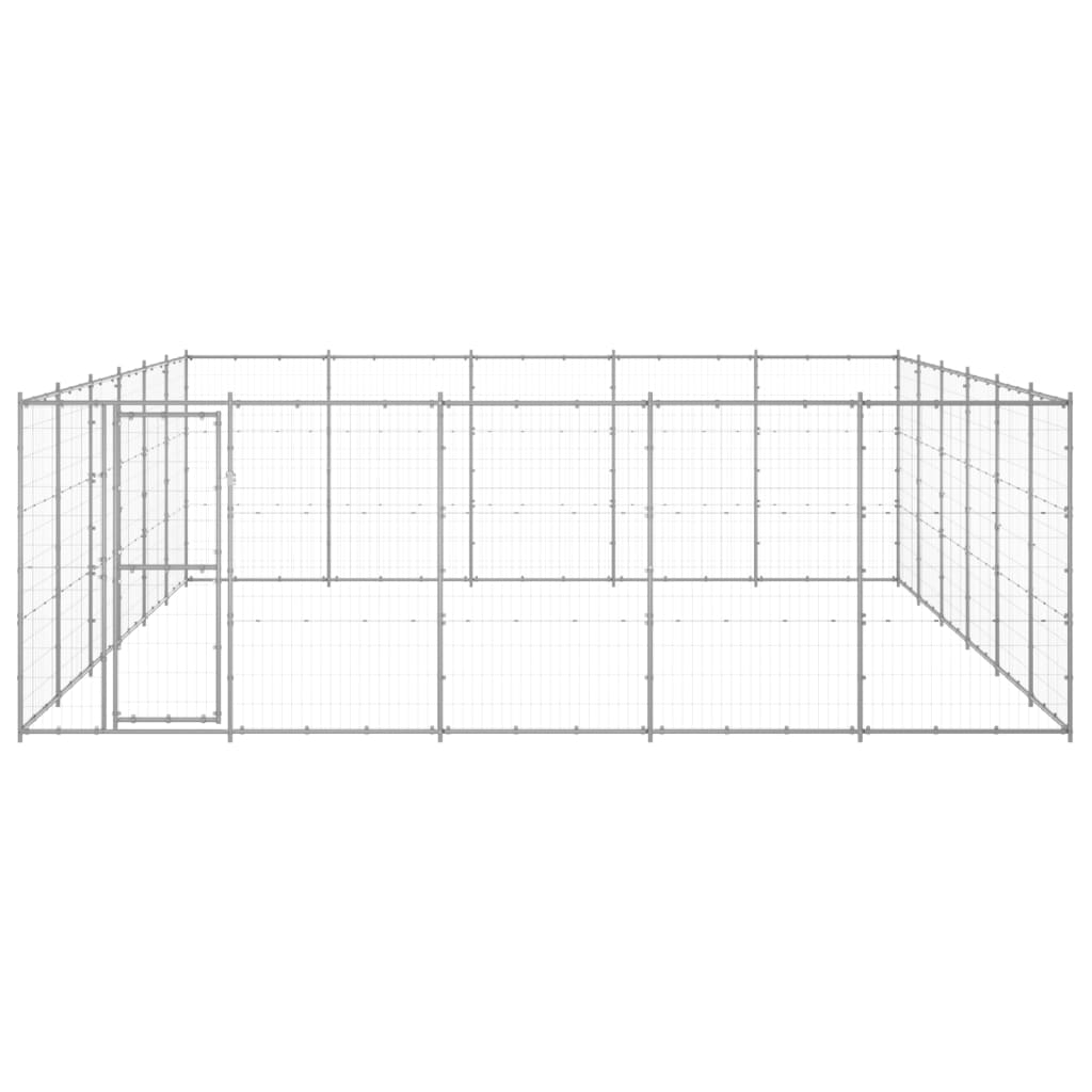 vidaXL Outdoor Dog Kennel Galvanized Steel 390.7 ft²