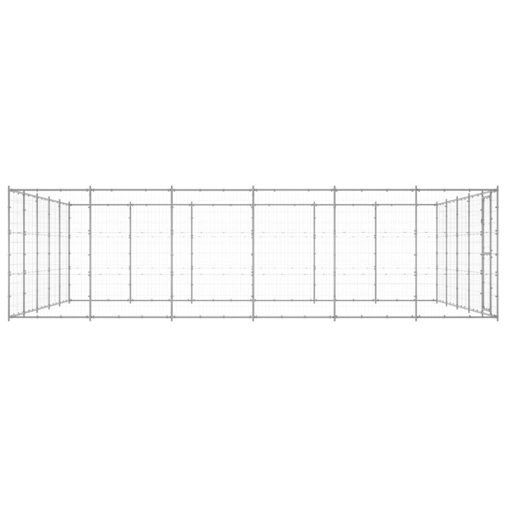 vidaXL Outdoor Dog Kennel Galvanized Steel 390.7 ft²