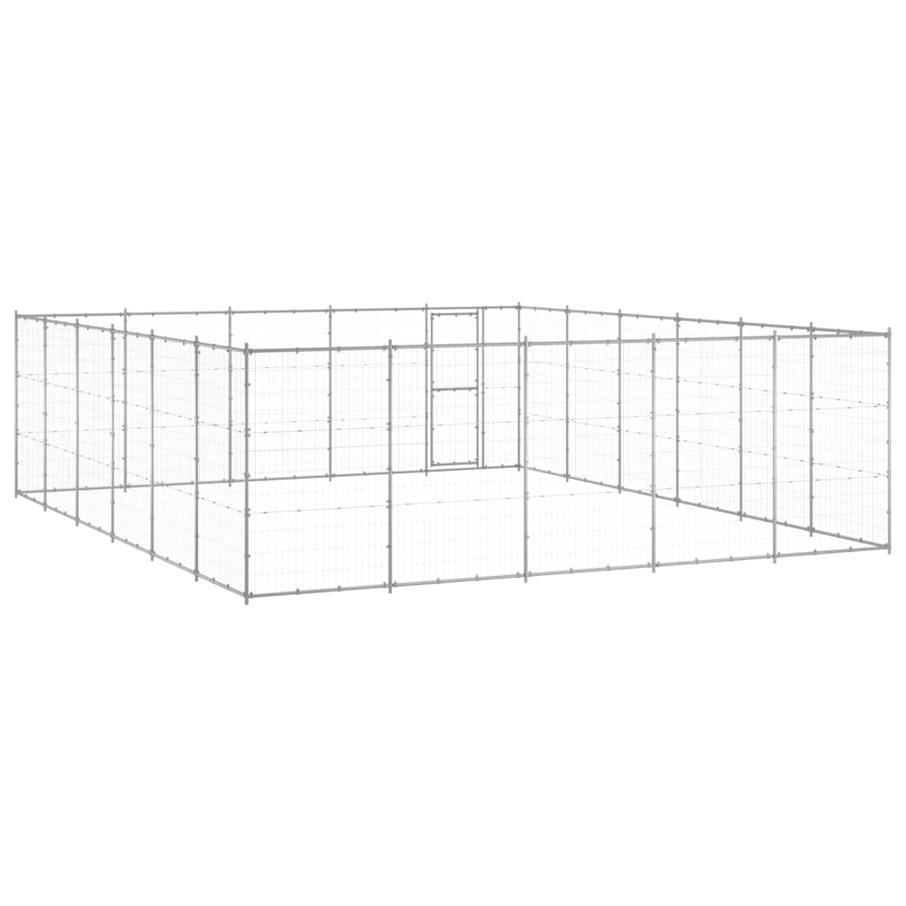 vidaXL Outdoor Dog Kennel Galvanized Steel 390.7 ft²