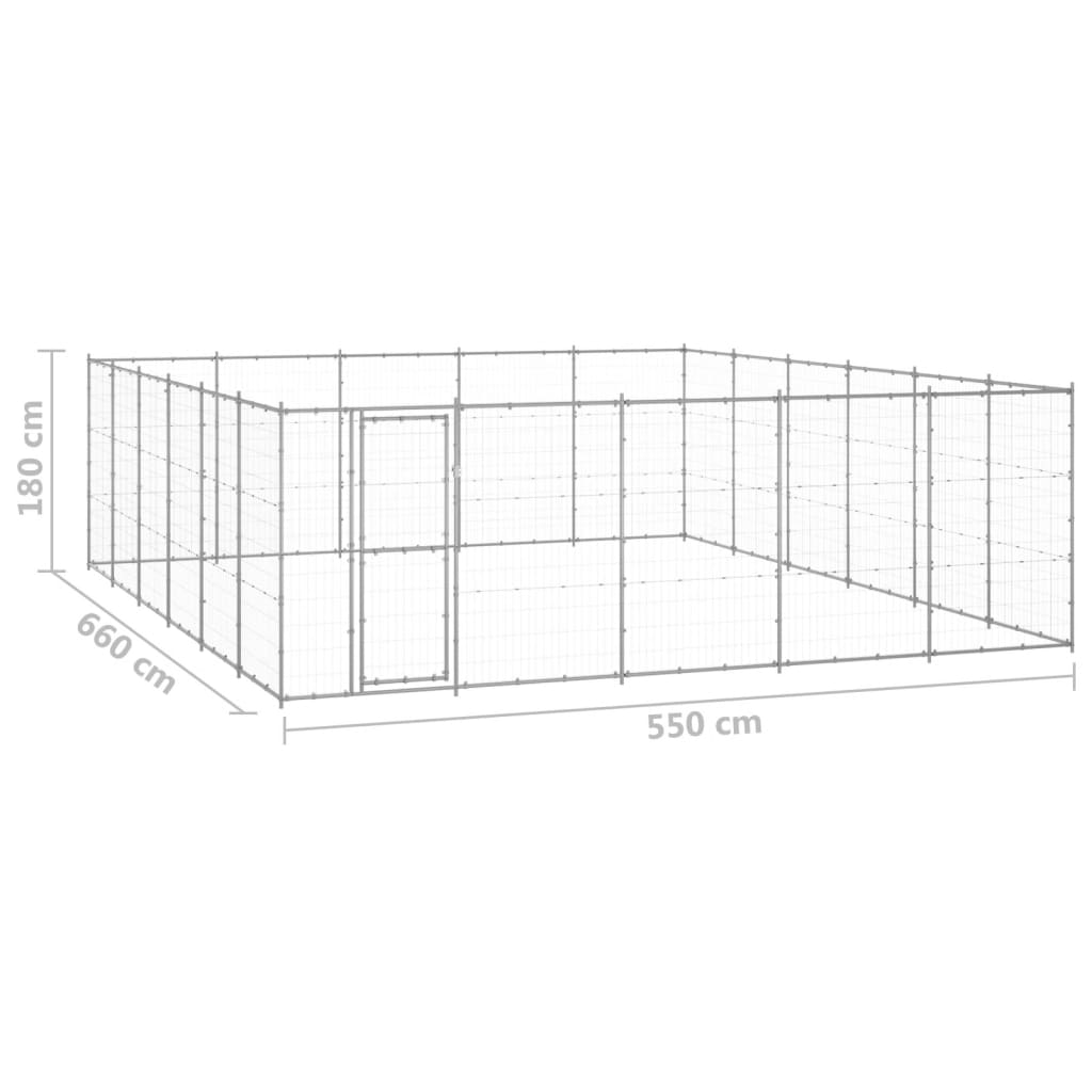 vidaXL Outdoor Dog Kennel Galvanized Steel 390.7 ft²