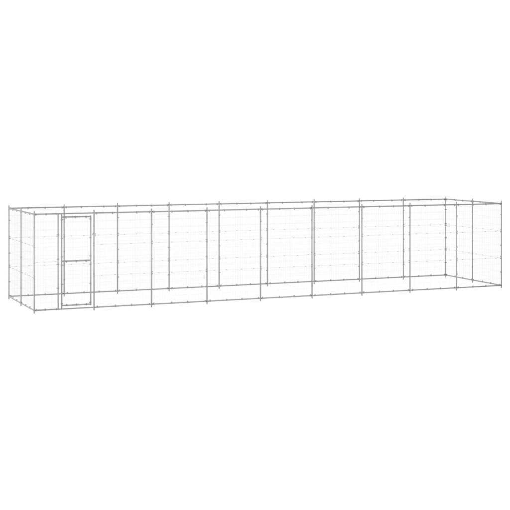 vidaXL Outdoor Dog Kennel Galvanized Steel 234.4 ft²