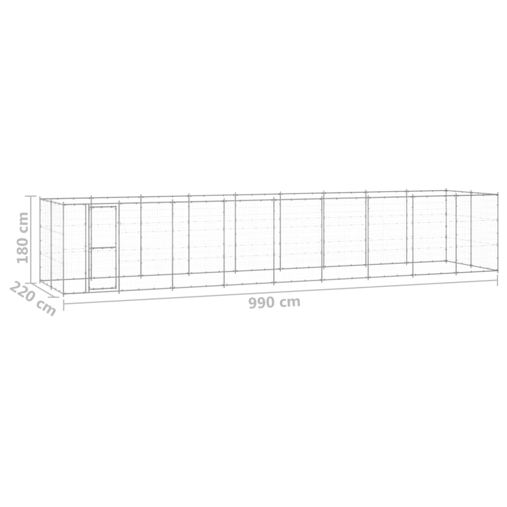 vidaXL Outdoor Dog Kennel Galvanized Steel 234.4 ft²