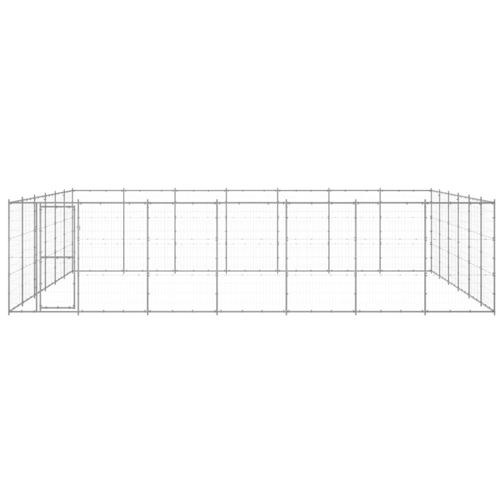 vidaXL Outdoor Dog Kennel Galvanized Steel 547 ft²