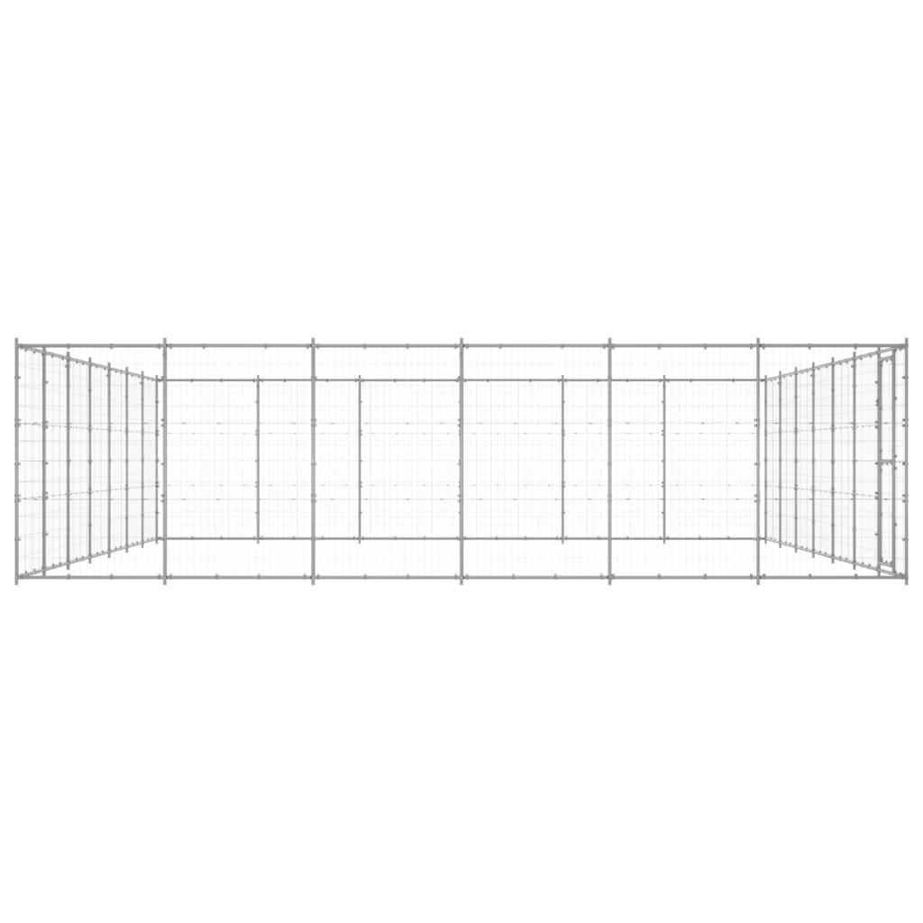 vidaXL Outdoor Dog Kennel Galvanized Steel 547 ft²