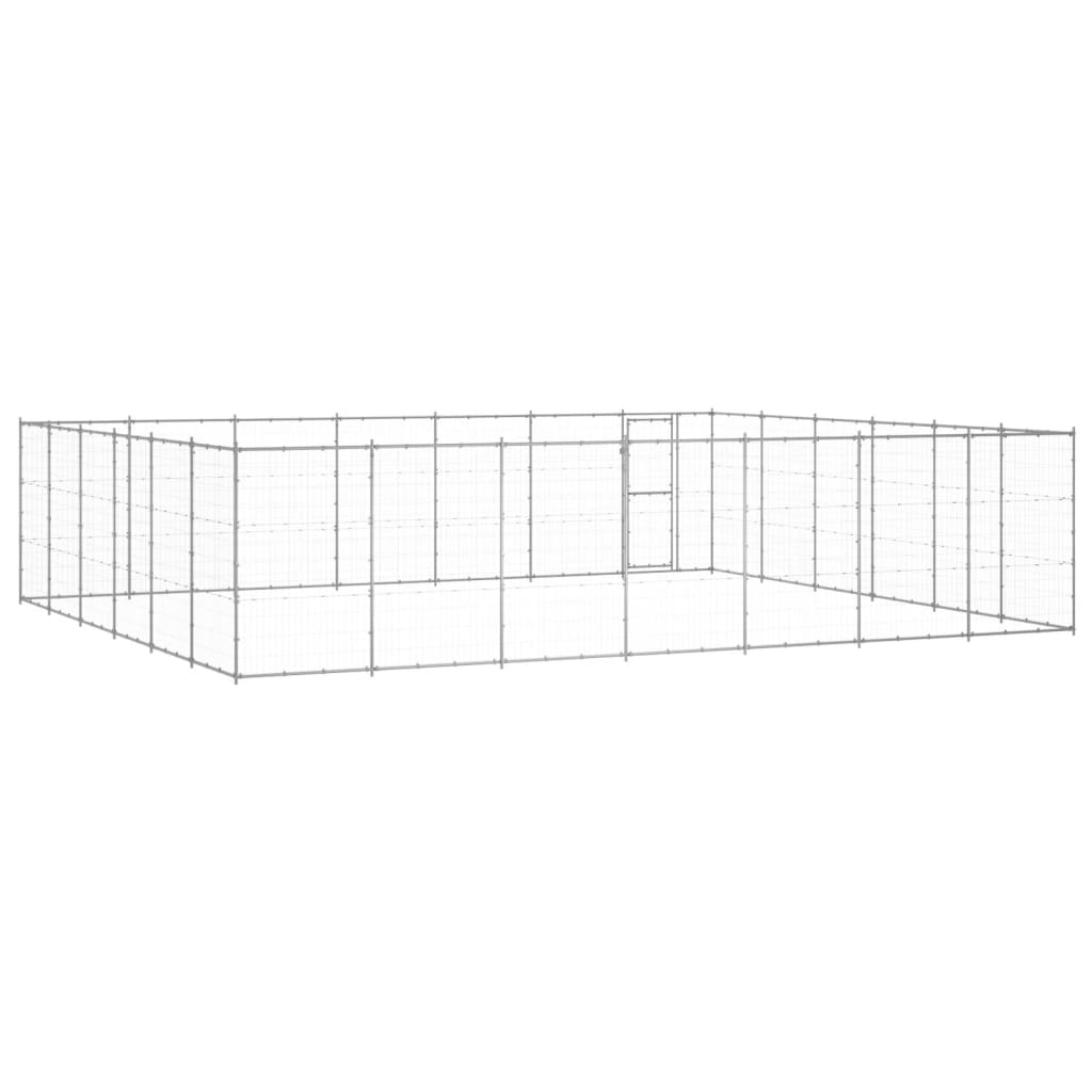 vidaXL Outdoor Dog Kennel Galvanized Steel 547 ft²