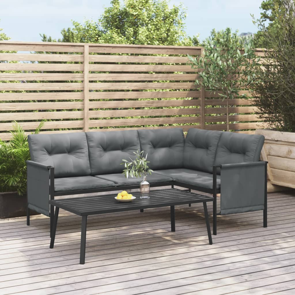 vidaXL 2 Piece Patio Lounge Set Anthracite Steel