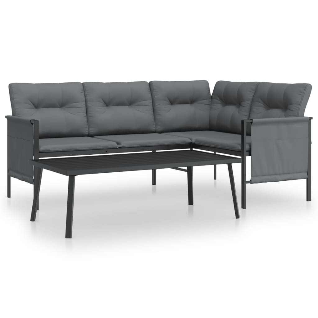 vidaXL 2 Piece Patio Lounge Set Anthracite Steel