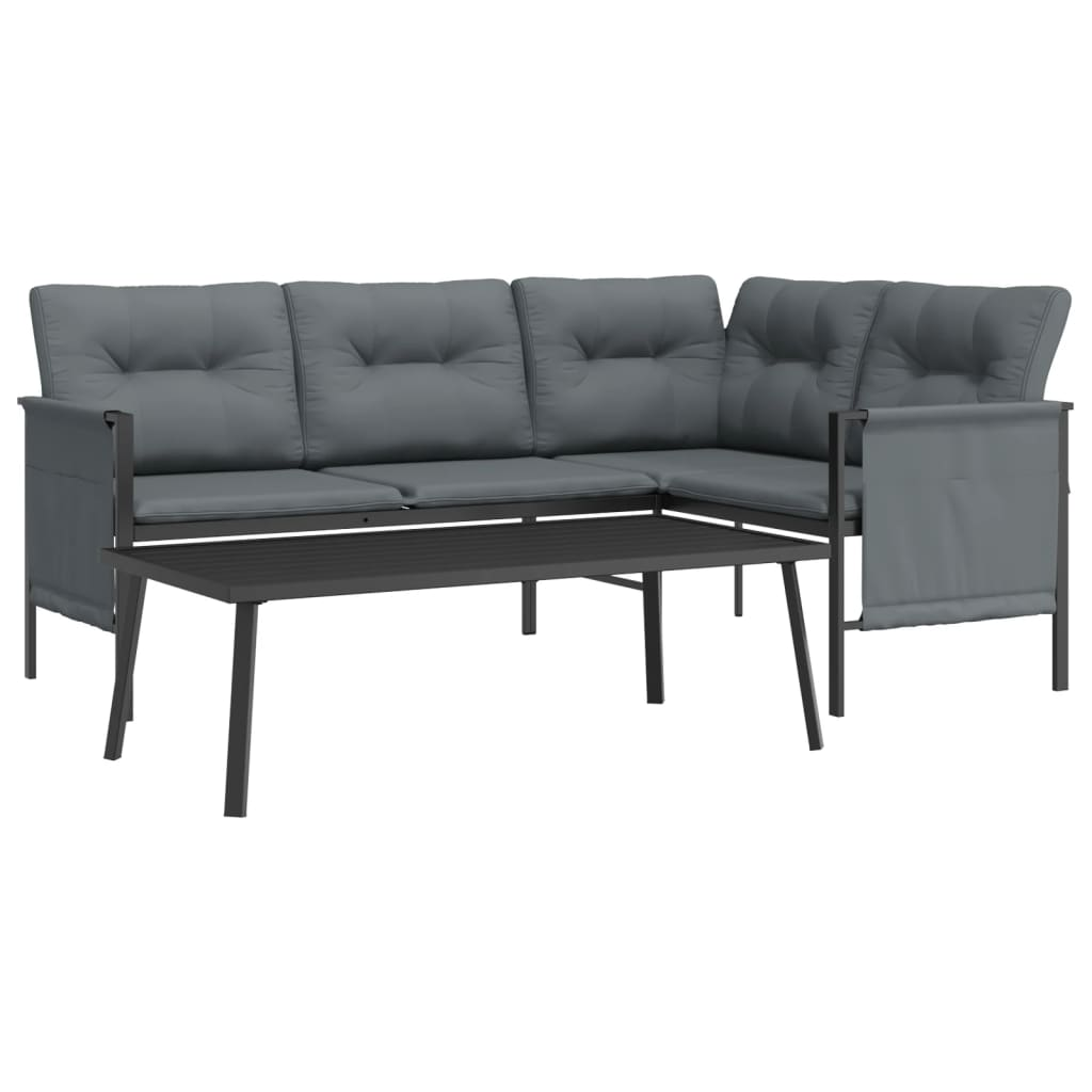 vidaXL 2 Piece Patio Lounge Set Anthracite Steel