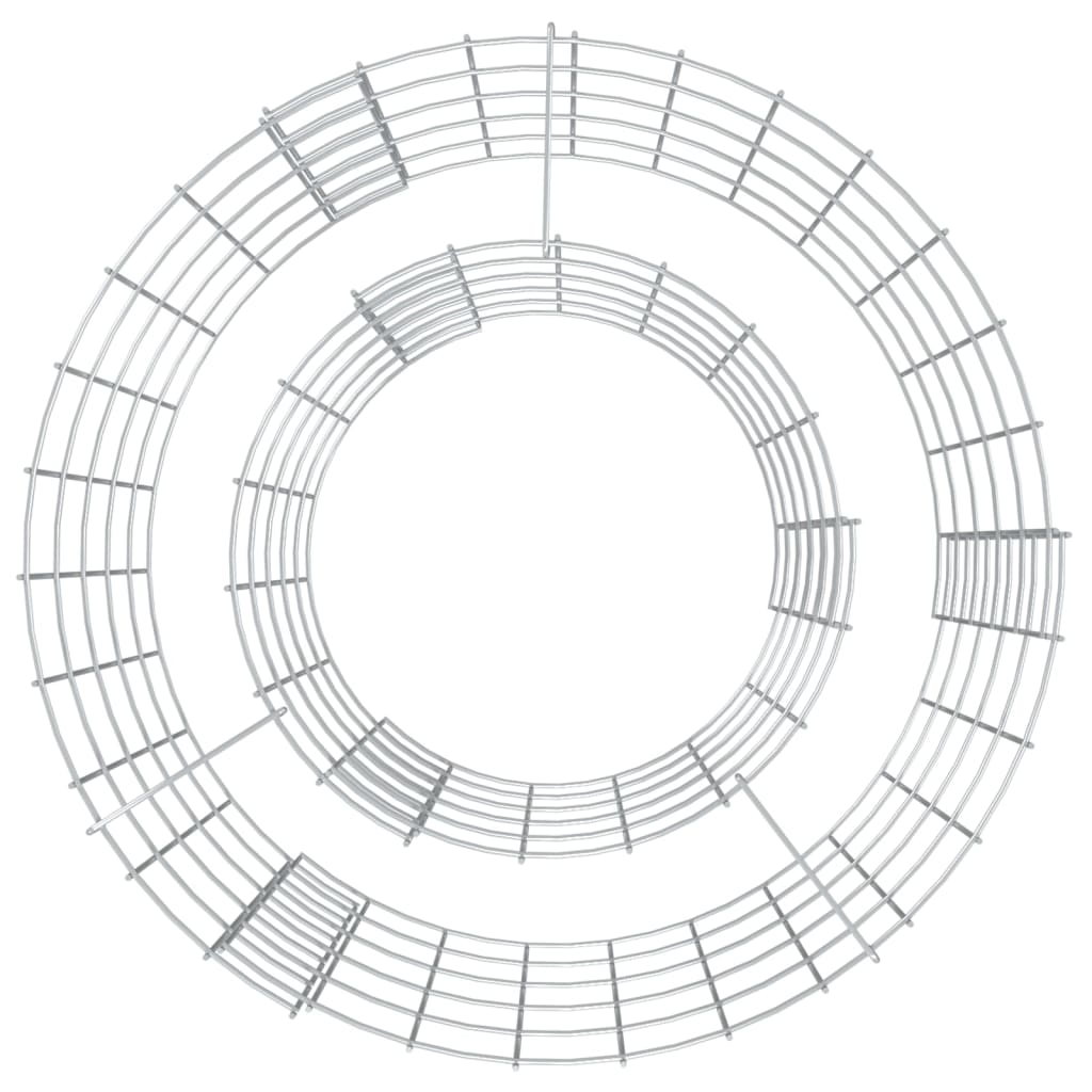 vidaXL Gabion Fire Pit Ø 19.7" Galvanized Iron