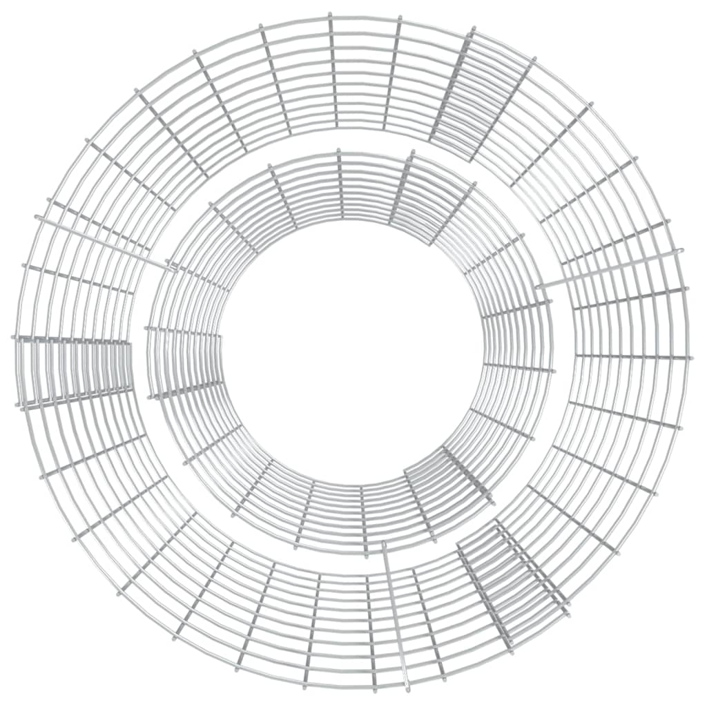 vidaXL Gabion Fire Pit Ø 19.7" Galvanized Iron