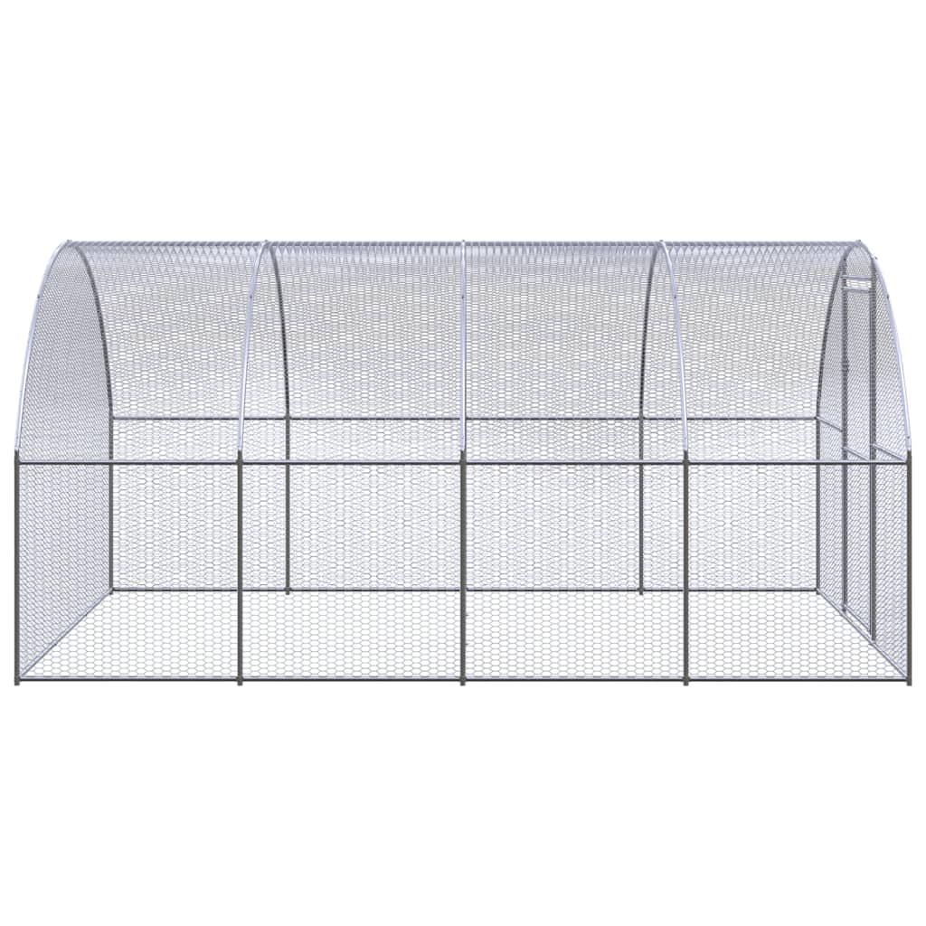 vidaXL Outdoor Chicken Coop 9.8'x13.1'x6.6' Galvanized Steel