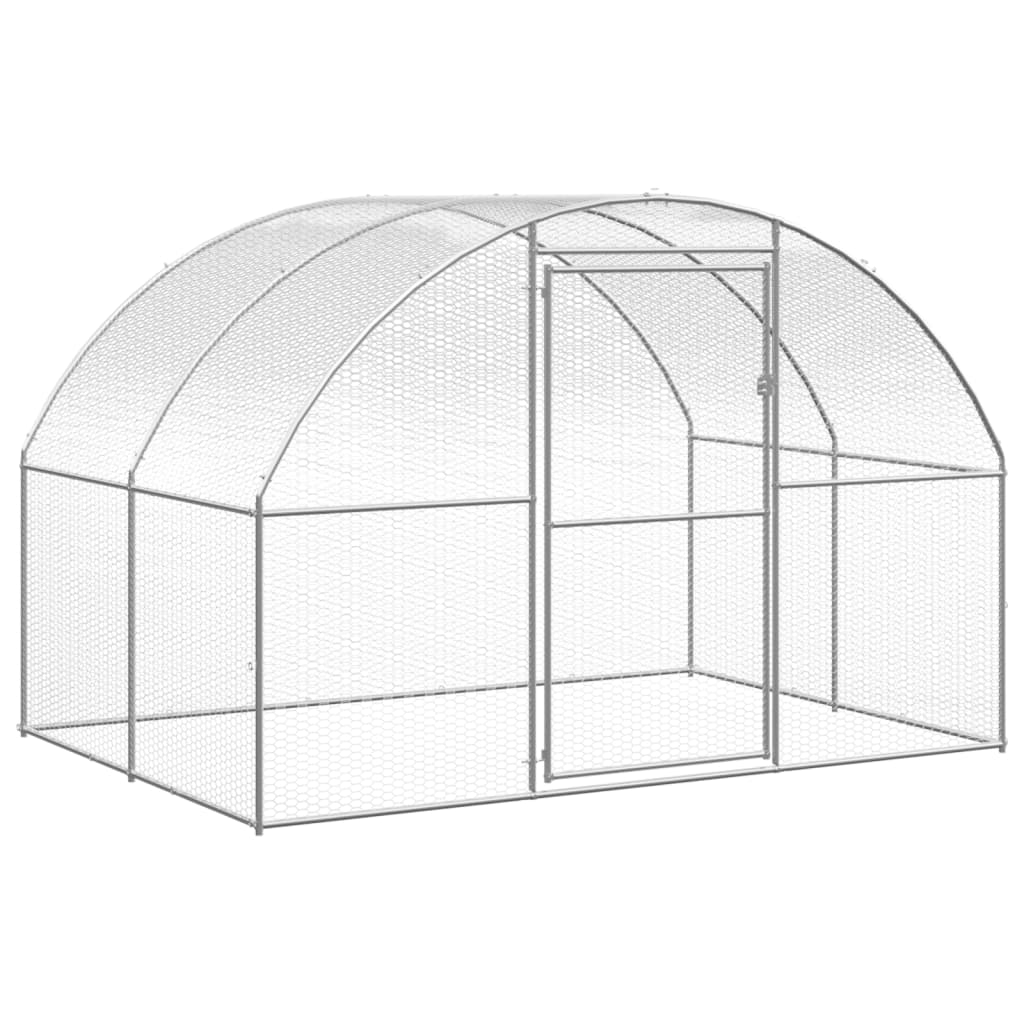 vidaXL Outdoor Chicken Coop 9.8'x13.1'x6.6' Galvanized Steel