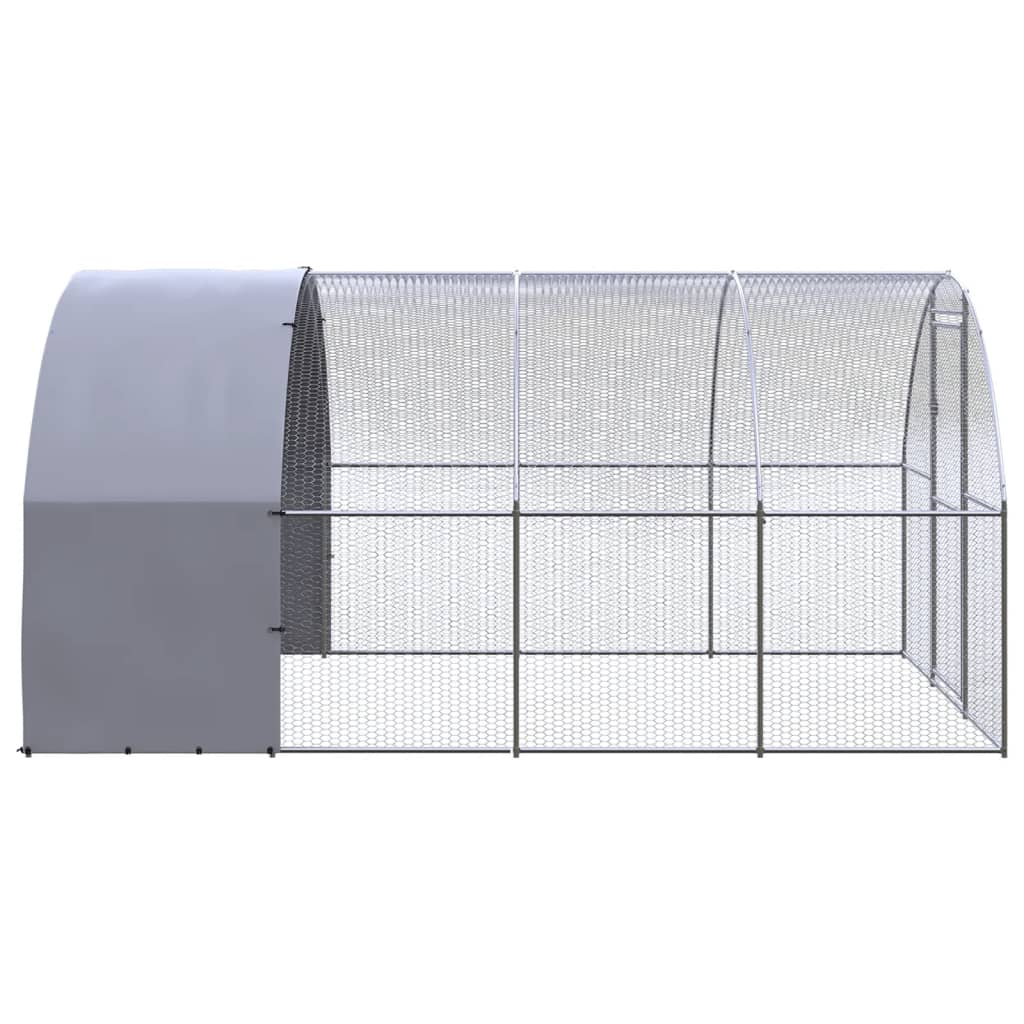 vidaXL Outdoor Chicken Coop 9.8'x13.1'x6.6' Galvanized Steel