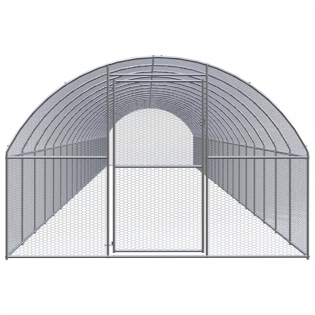 vidaXL Outdoor Chicken Coop 9.8'x65.6'x6.6' Galvanized Steel