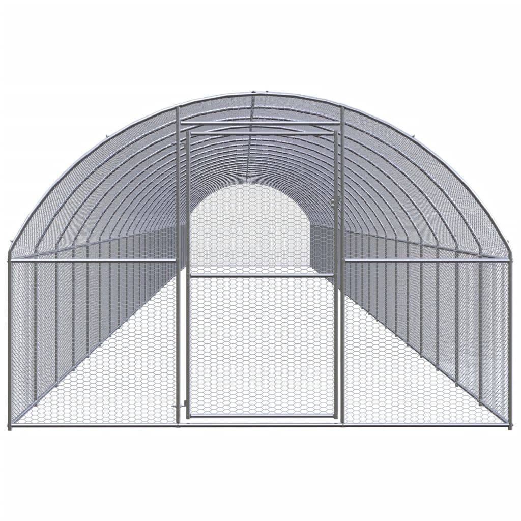 vidaXL Outdoor Chicken Coop 9.8'x78.7'x6.6' Galvanized Steel