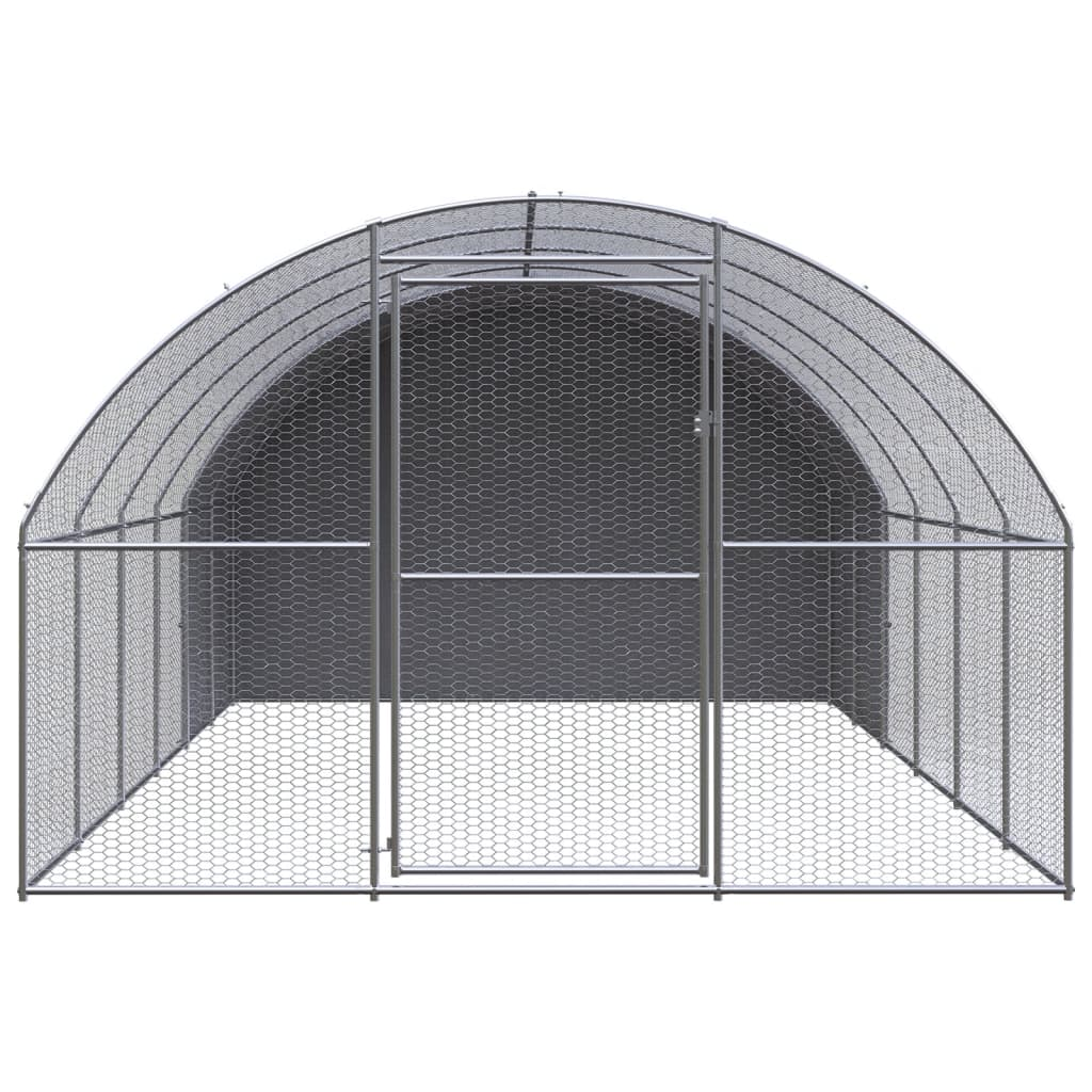 vidaXL Outdoor Chicken Coop 9.8'x19.7'x6.6' Galvanized Steel