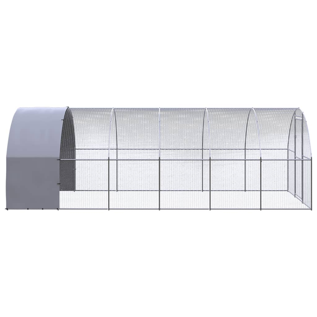 vidaXL Outdoor Chicken Coop 9.8'x19.7'x6.6' Galvanized Steel