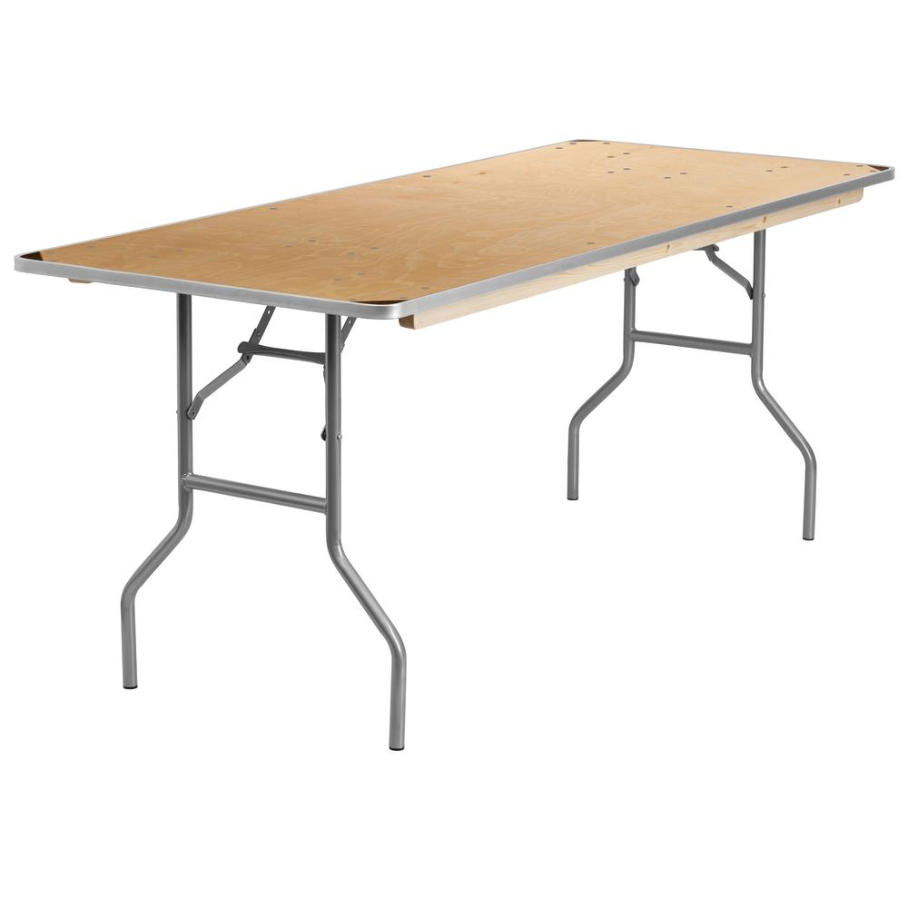 6-Foot HEAVY DUTY Birchwood Folding Banquet Table