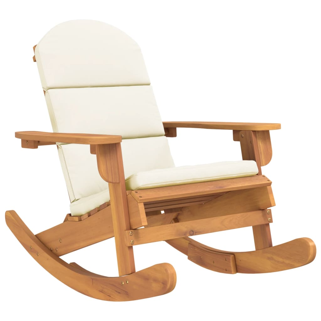 vidaXL Adirondack Rocking Chair with Cushions Solid Wood Acacia