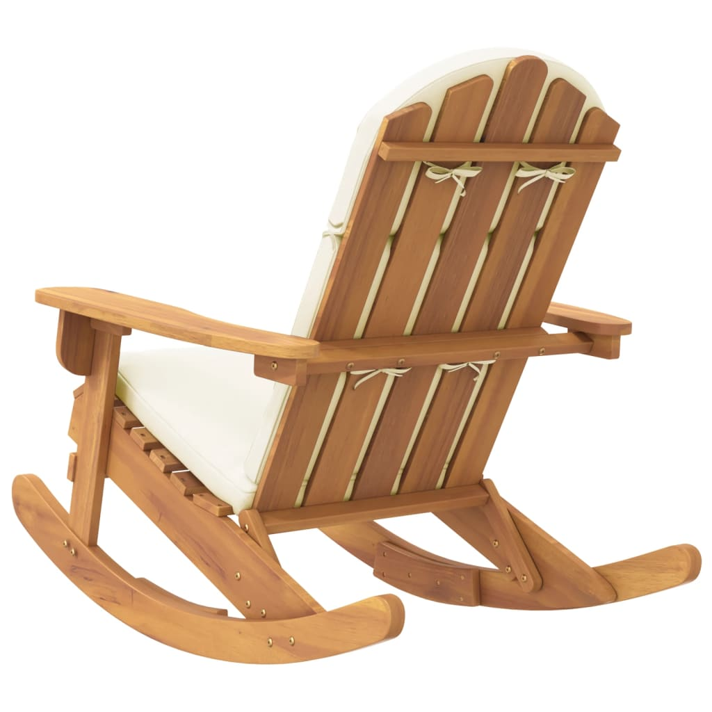 vidaXL Adirondack Rocking Chair with Cushions Solid Wood Acacia