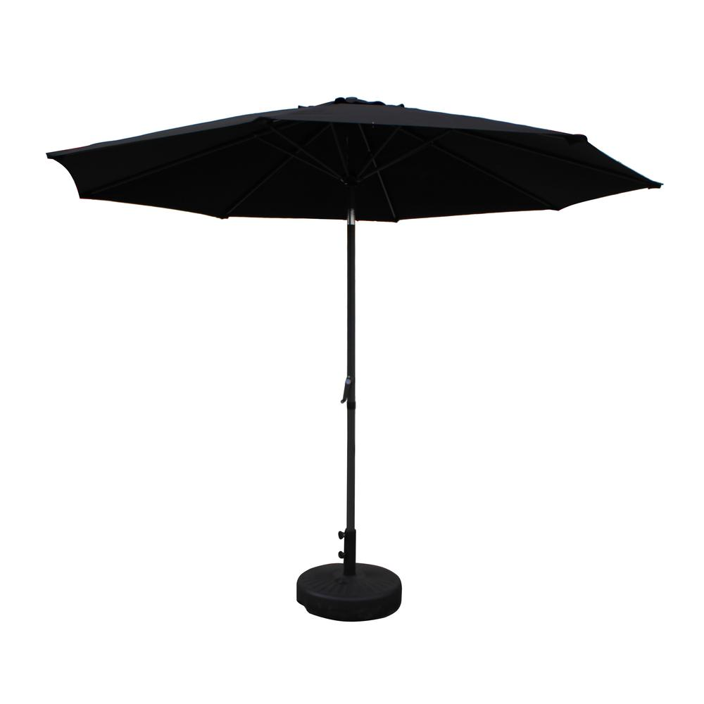 St. Kitts Aluminum 10-foot Patio Umbrella, Black