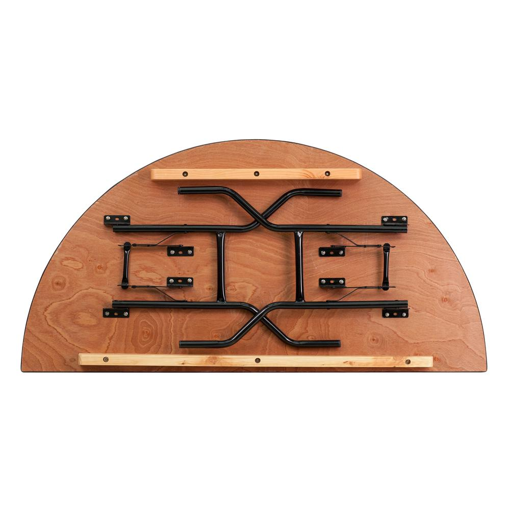 5-Foot Half-Round Wood Folding Banquet Table