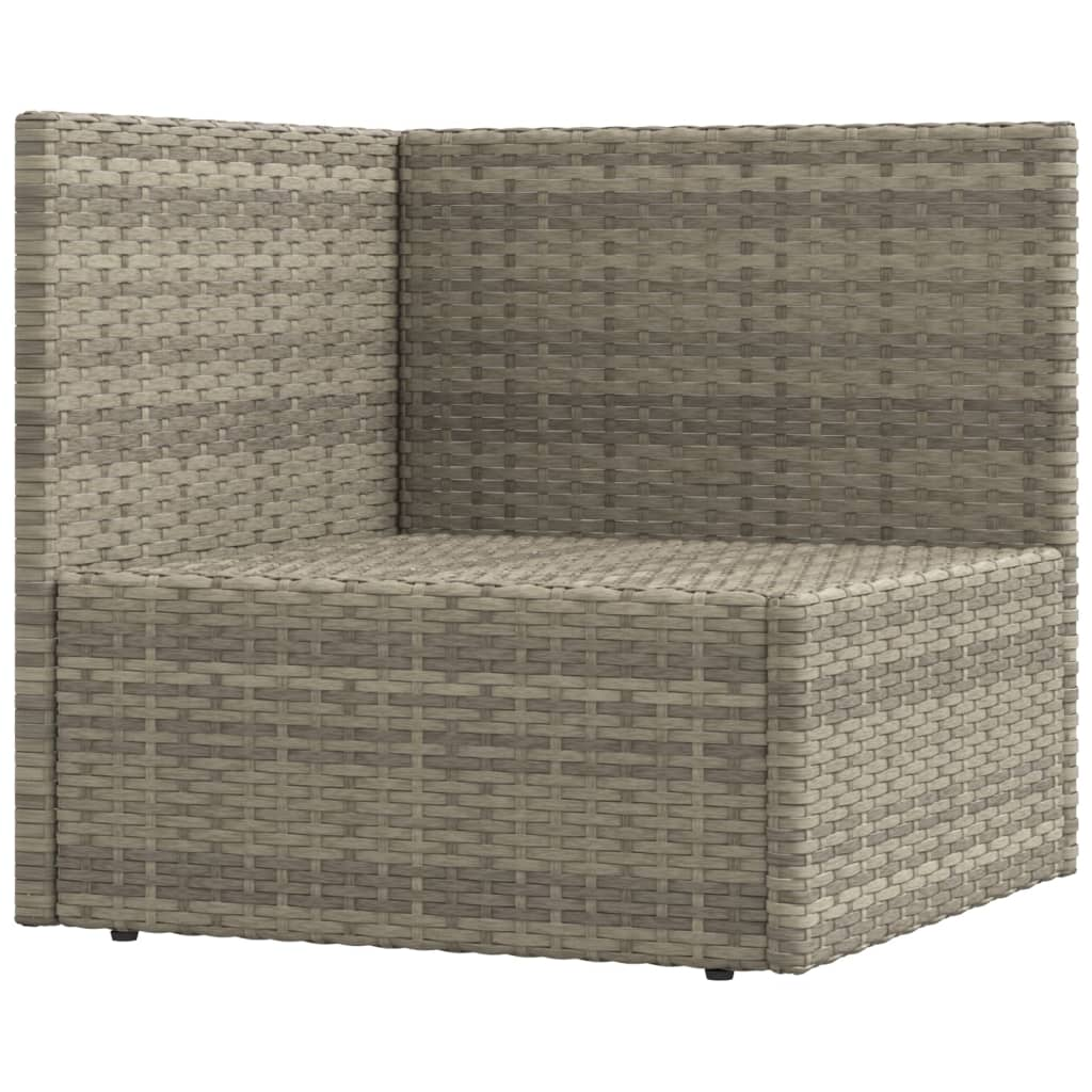 vidaXL 4 Piece Patio Lounge Set with Cushions Gray Poly Rattan