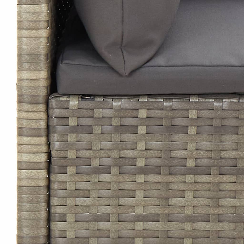 vidaXL 4 Piece Patio Lounge Set with Cushions Gray Poly Rattan