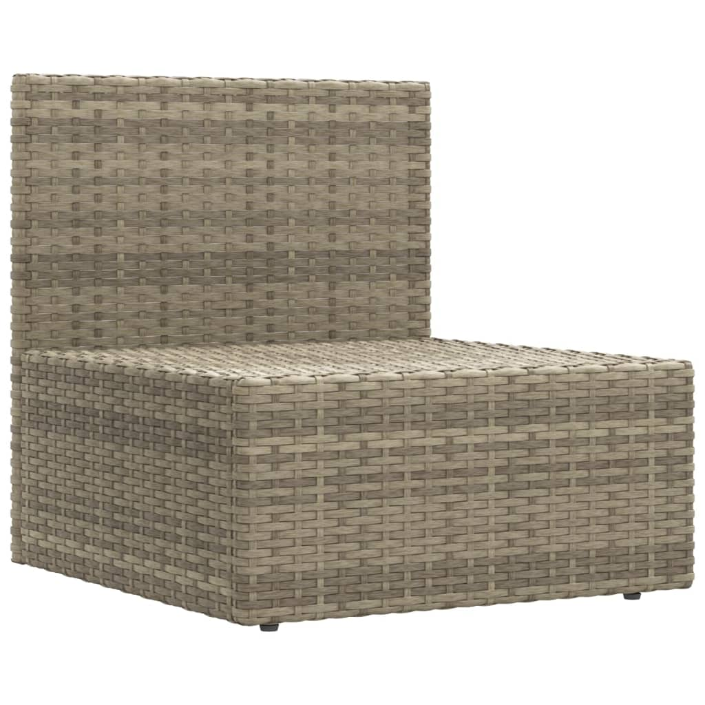 vidaXL 4 Piece Patio Lounge Set with Cushions Gray Poly Rattan