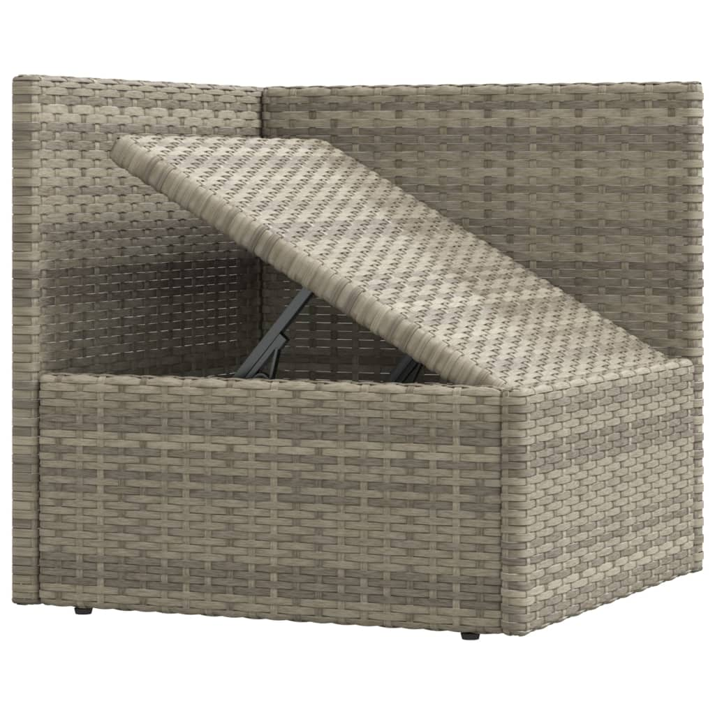 vidaXL 4 Piece Patio Lounge Set with Cushions Gray Poly Rattan