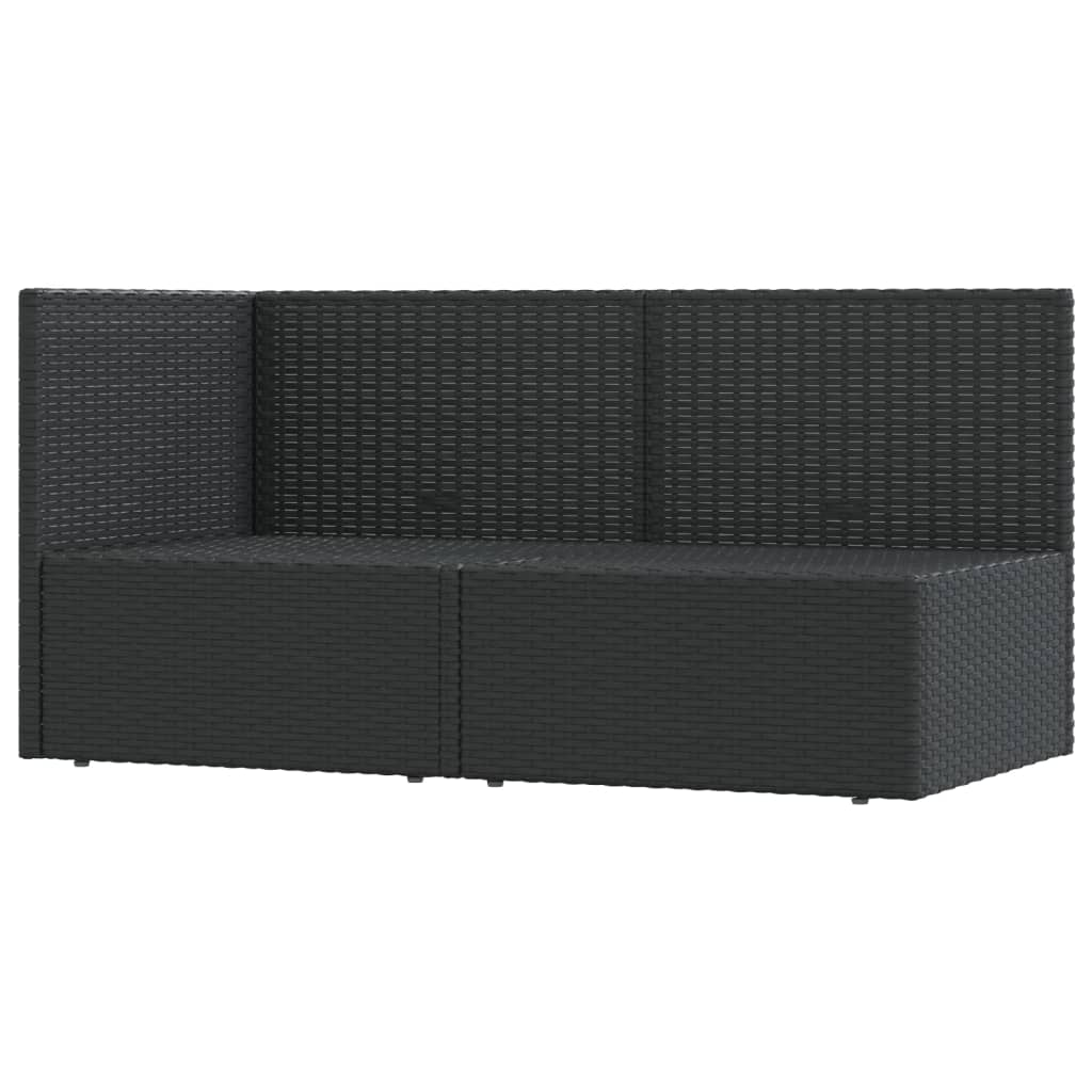 vidaXL 2 Piece Patio Lounge Set with Cushions Black Poly Rattan