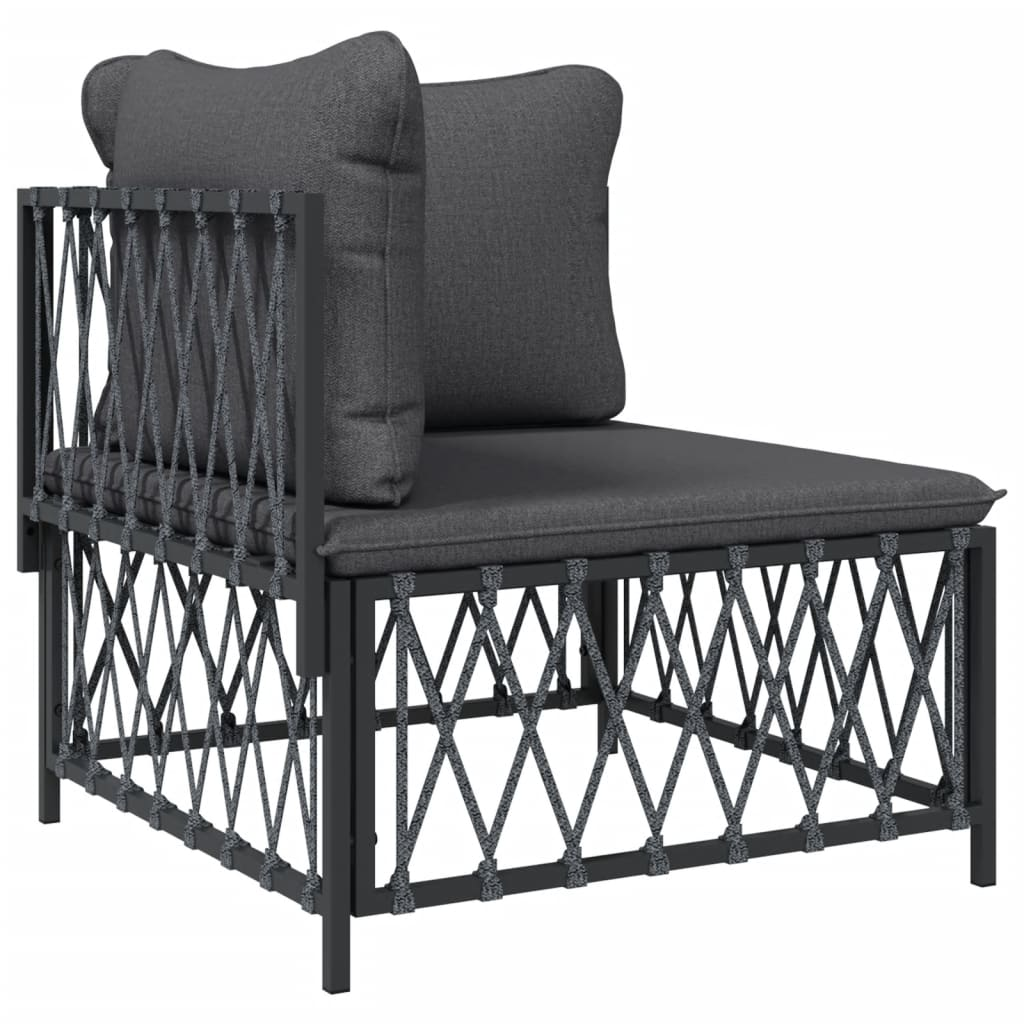 vidaXL 2 Piece Patio Lounge Set with Cushions Anthracite Steel